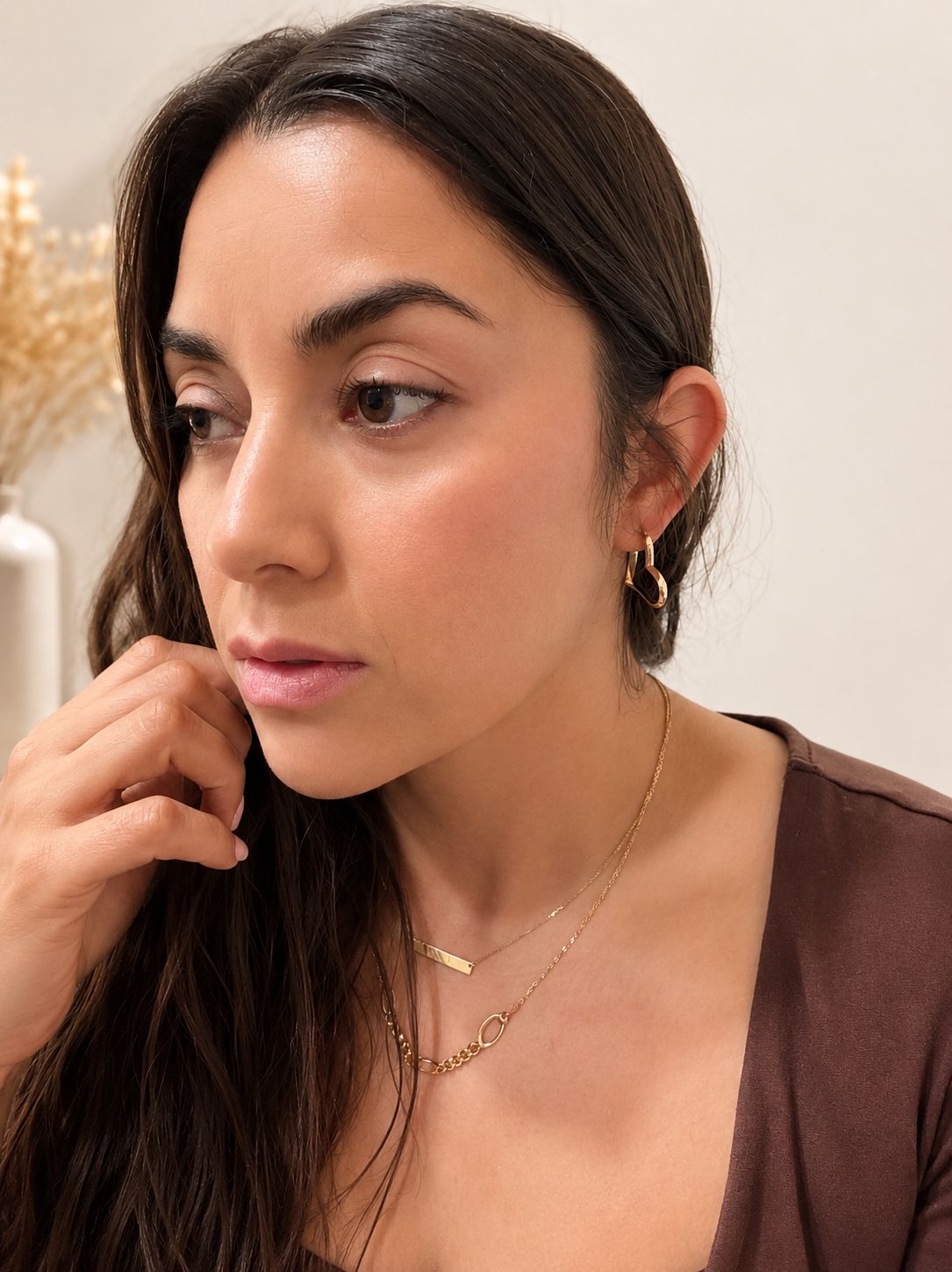 Arracadas tipo corazon en oro real 14 k