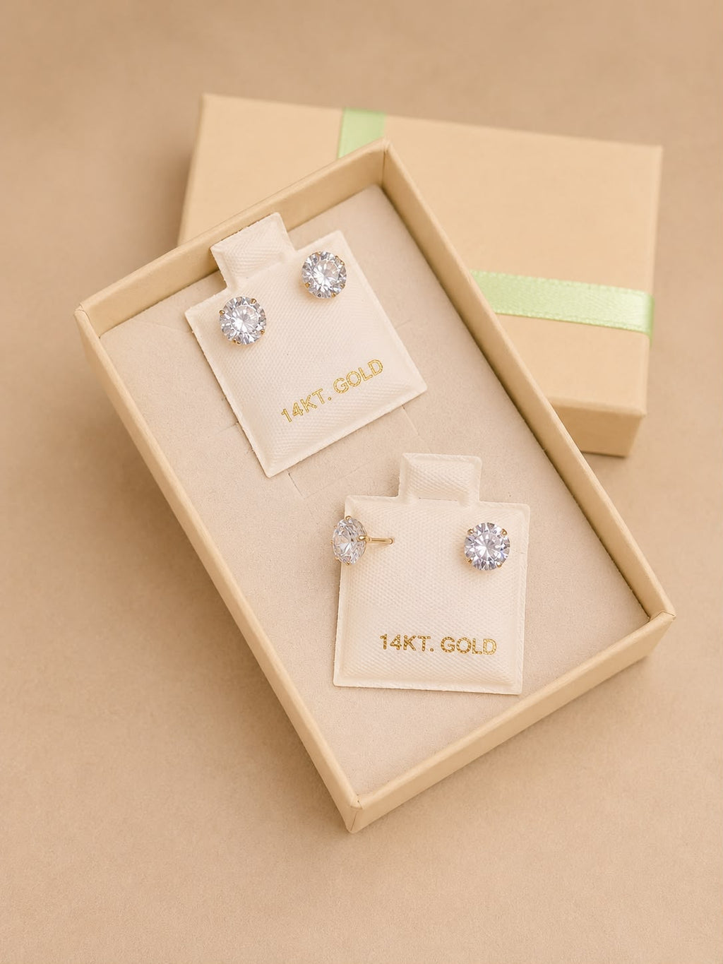 Aretes de piedra oro real 14k