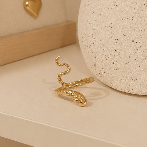 Aniilo de serpiente en oro real 14 k