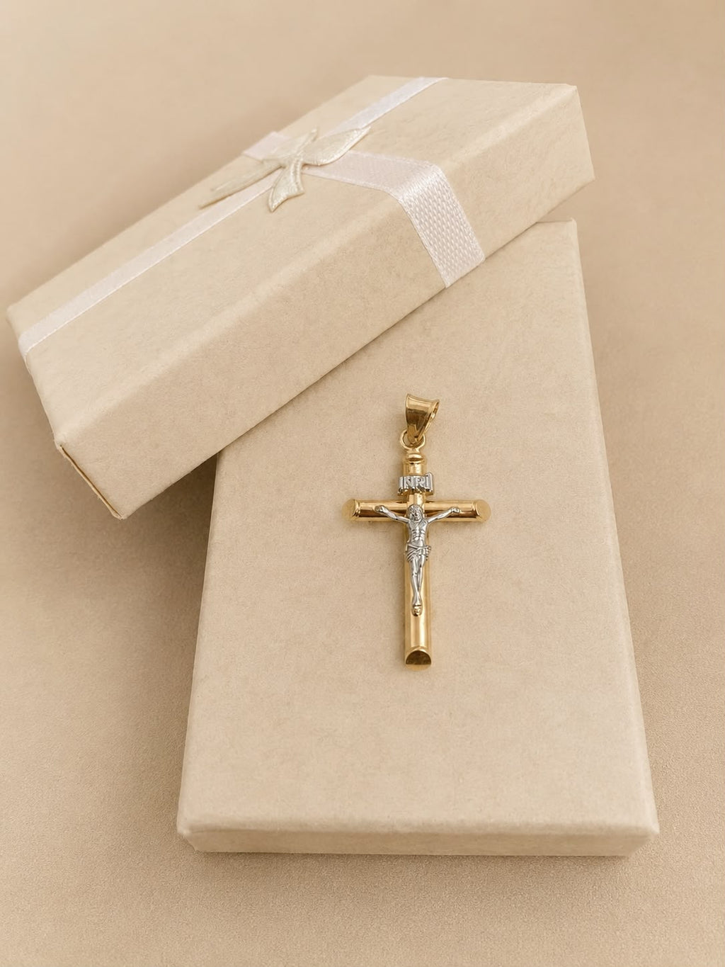 Dije de cruz oro real 14k
